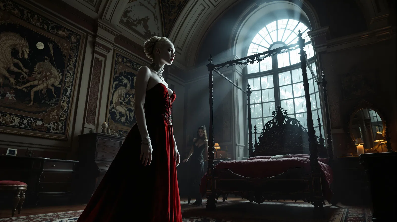 Cover art for Flowers of the Vampire, a gothic scenario on AI Dungeon