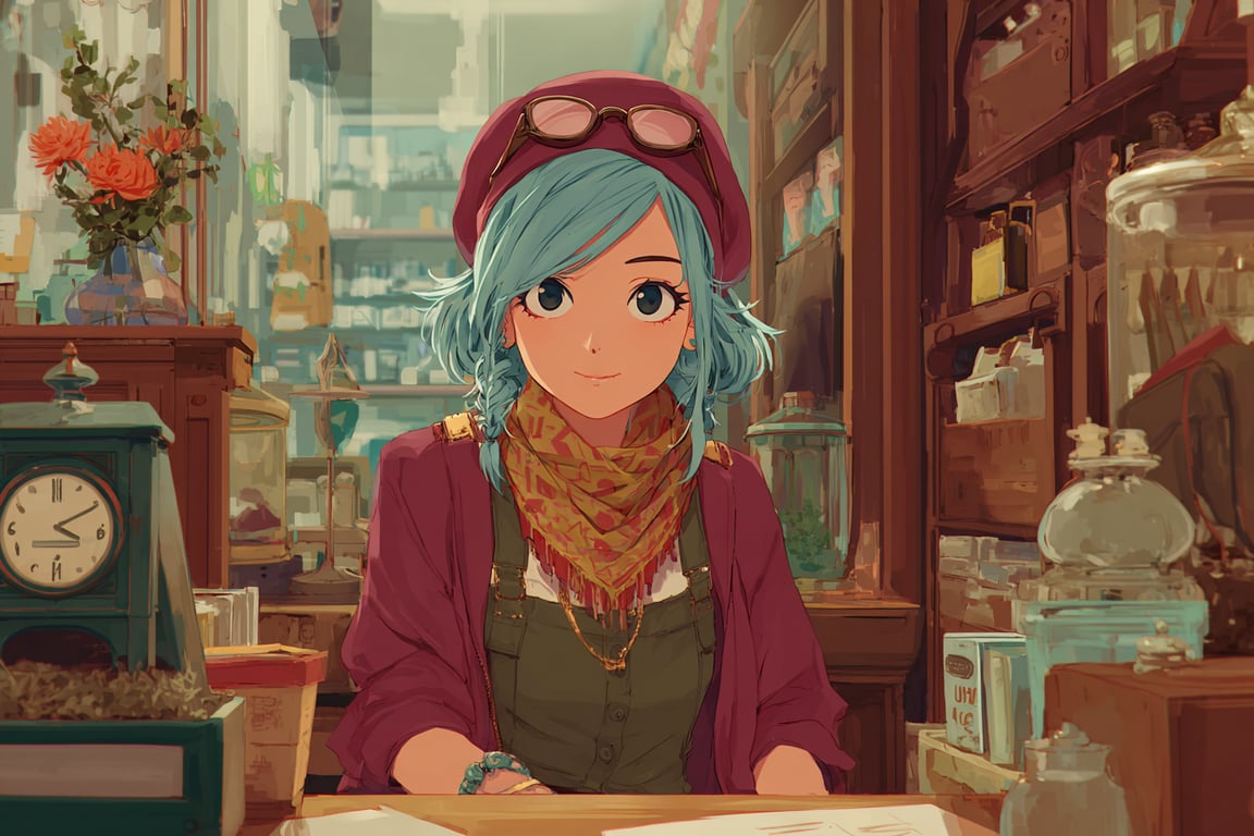 Cover art for The Second-Hand Time Shop, a slice of life scenario on AI Dungeon