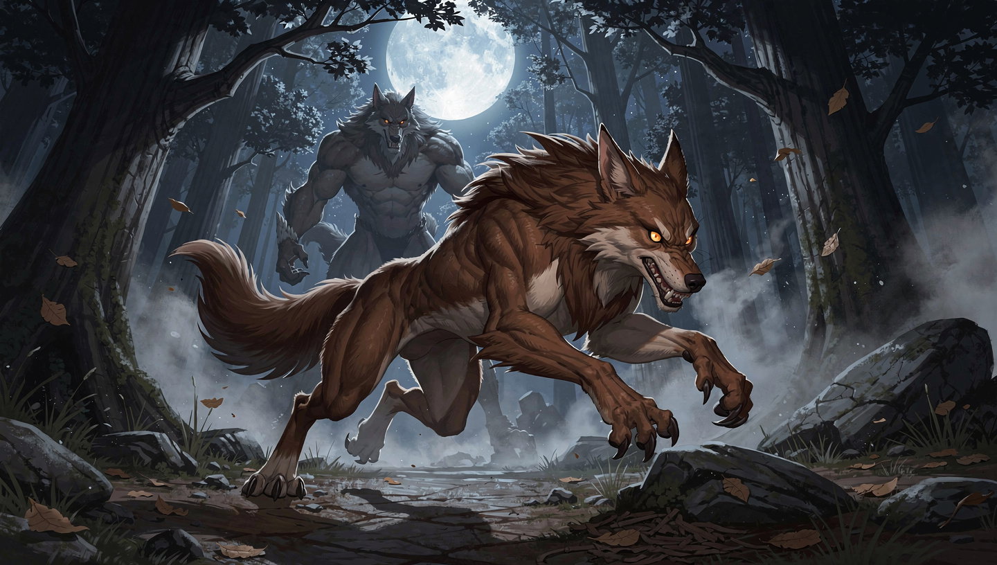 Cover art for Bitten by a Werewolf, a werewolf scenario on AI Dungeon