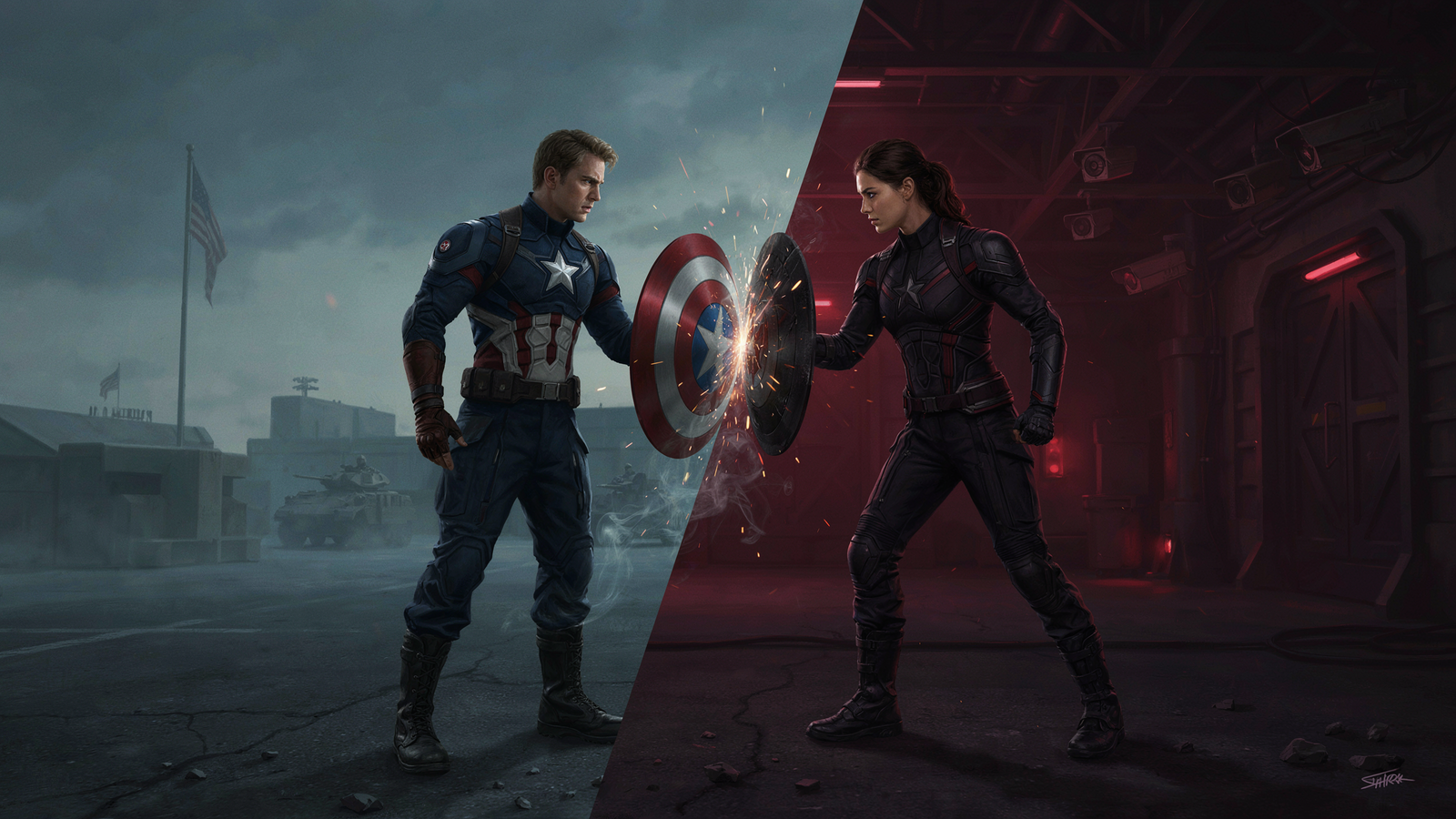 Cover art for BLOOD OF THE SHIELD, a marvel scenario on AI Dungeon