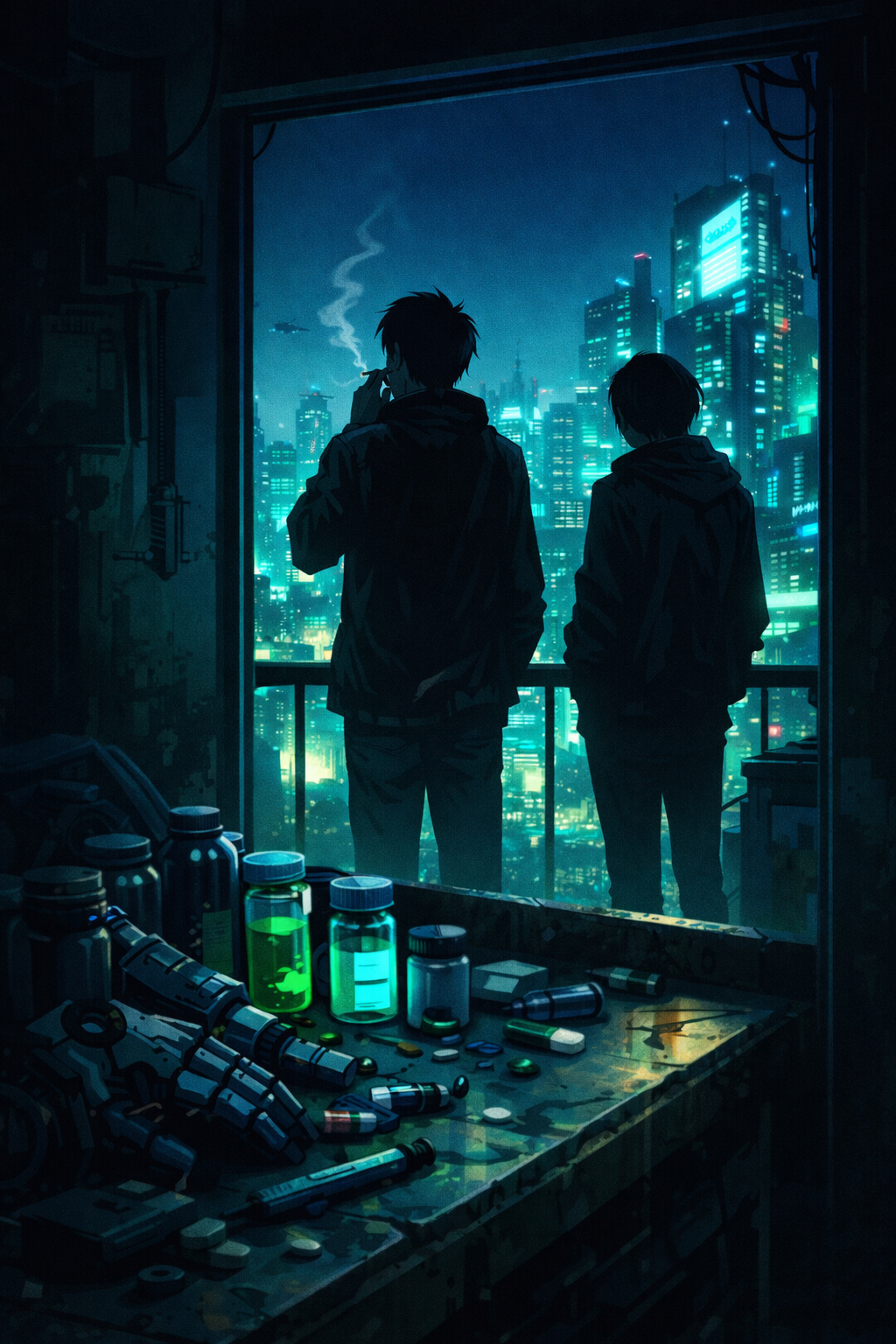 Cover art for Neon Veins, a romance scenario on AI Dungeon