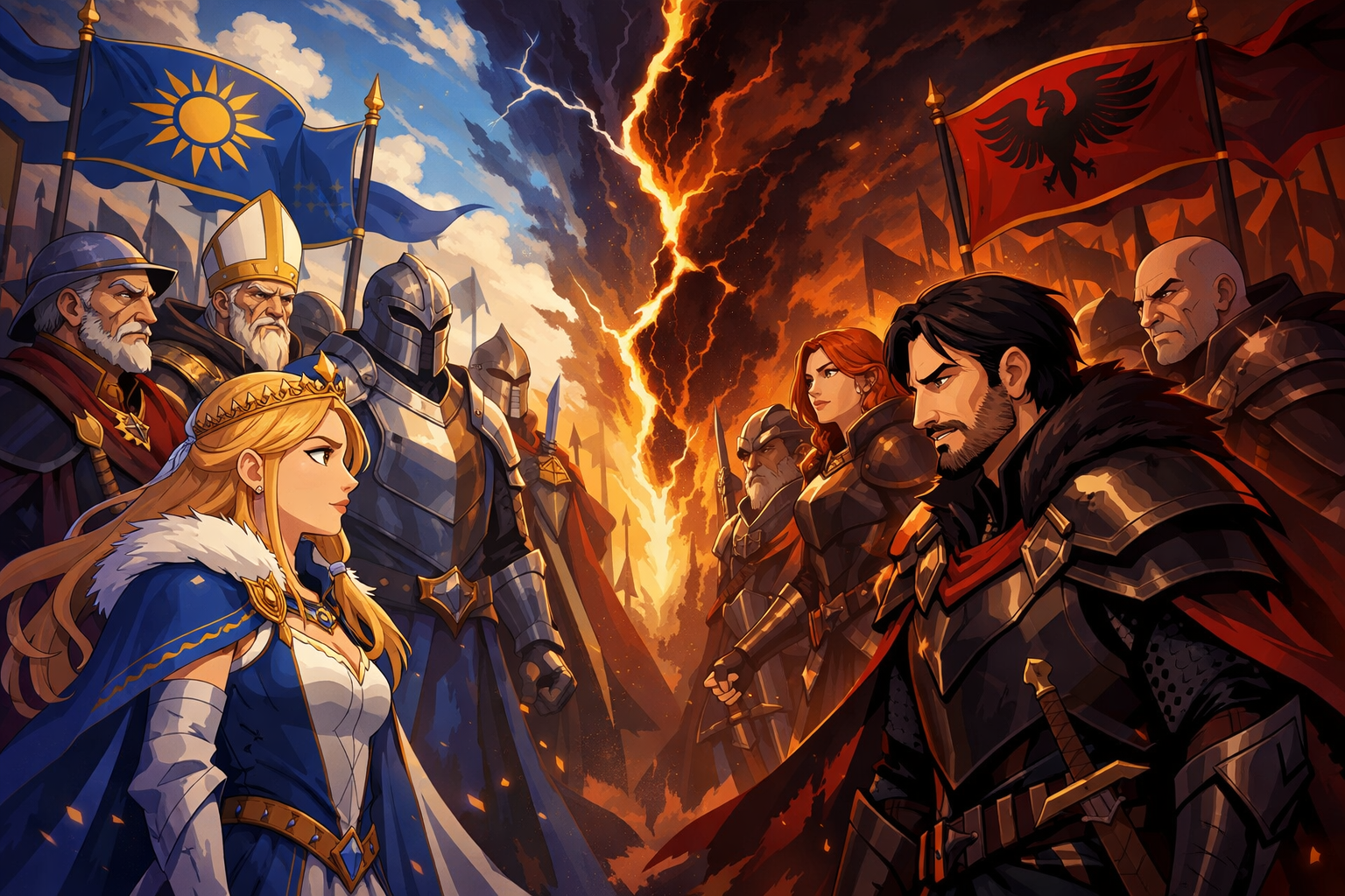 Cover art for Civil War In Eclipsia, a medieval scenario on AI Dungeon