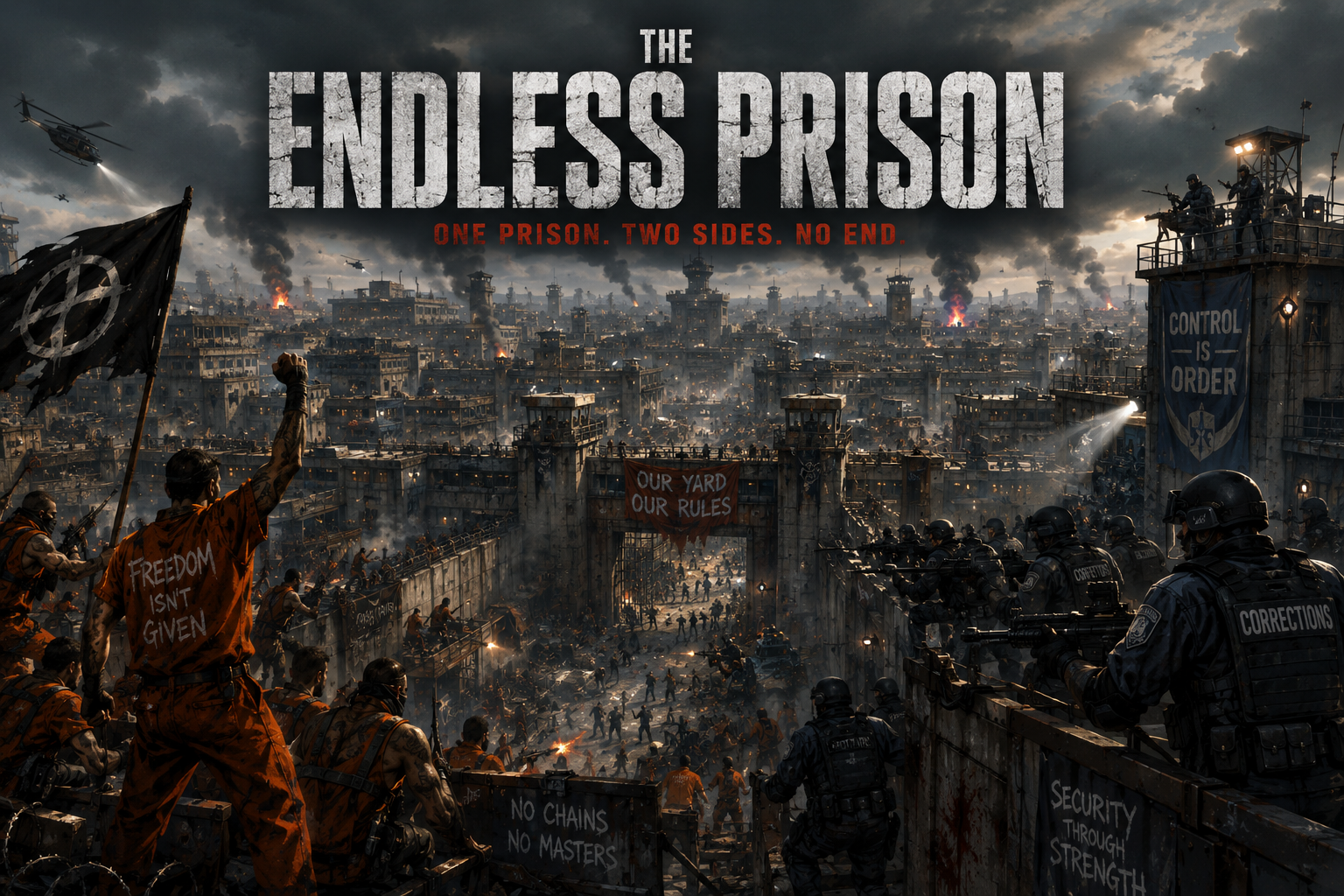 Cover art for Endless Prison War, a prison scenario on AI Dungeon