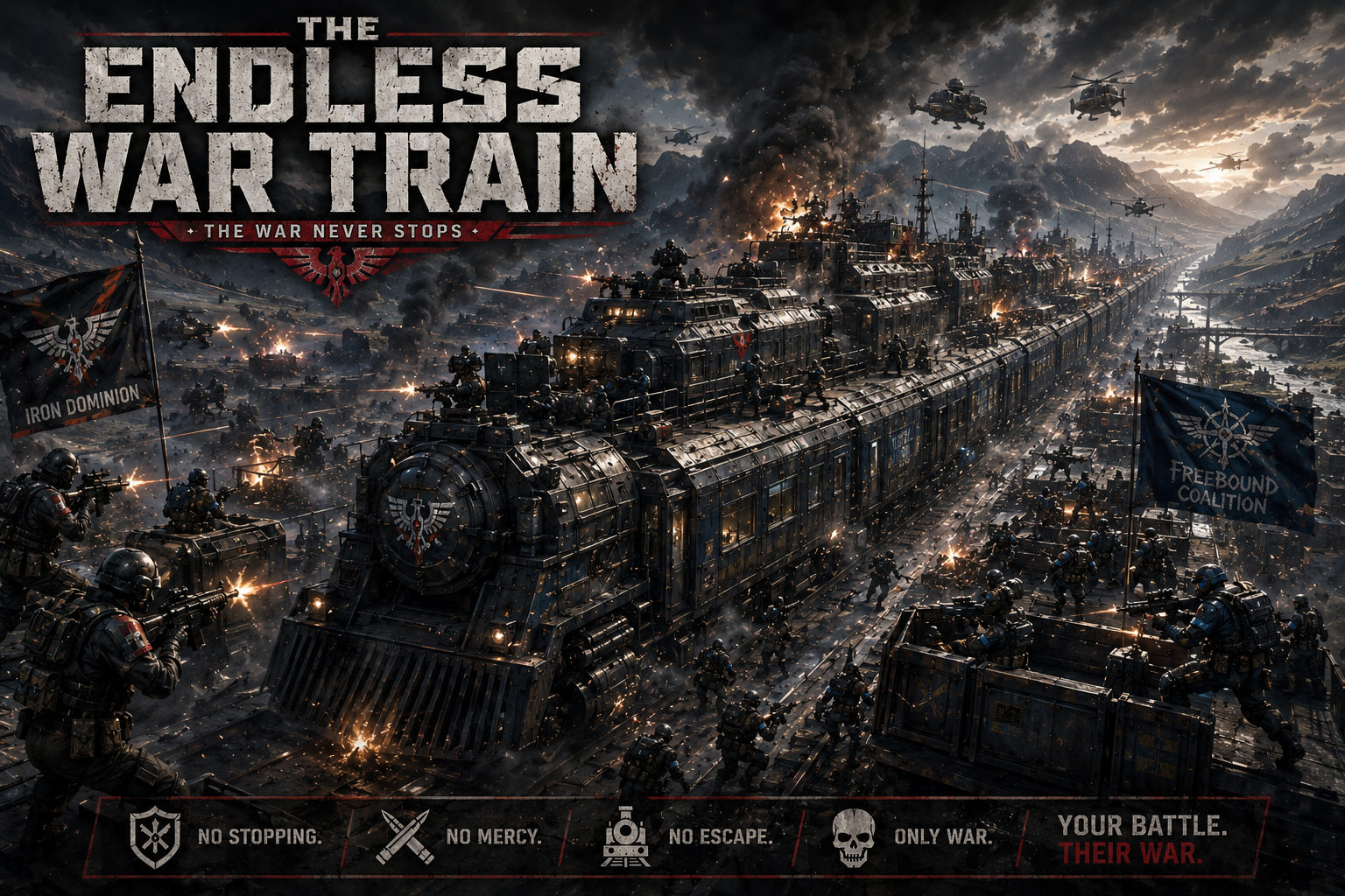 Cover art for Endless War Train, an action scenario on AI Dungeon