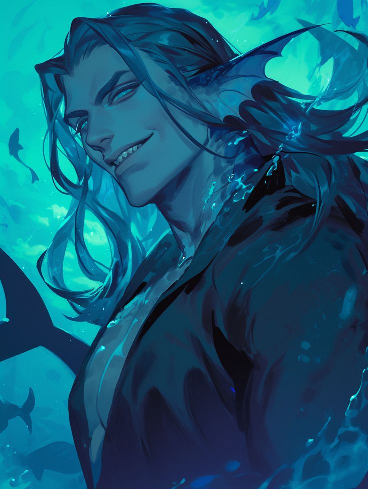 Cover art for Kael, the Shark (🎭+🎴), a mermaid scenario on AI Dungeon