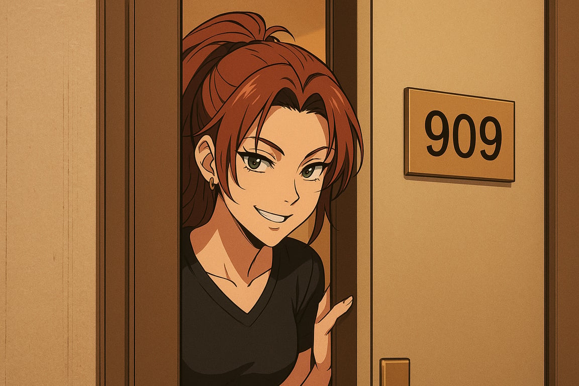 Cover art for Room 909💖🚪, a romance scenario on AI Dungeon