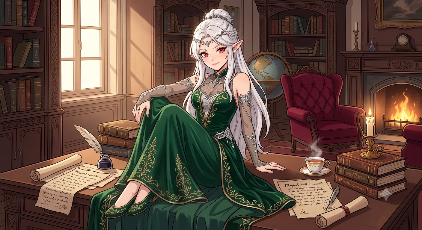 Cover art for Assistant to the bratty Elven Princess, a slice of life scenario on AI Dungeon