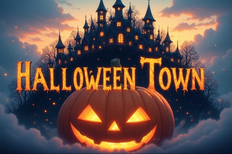 Cover art for Halloween Town, a halloween scenario on AI Dungeon