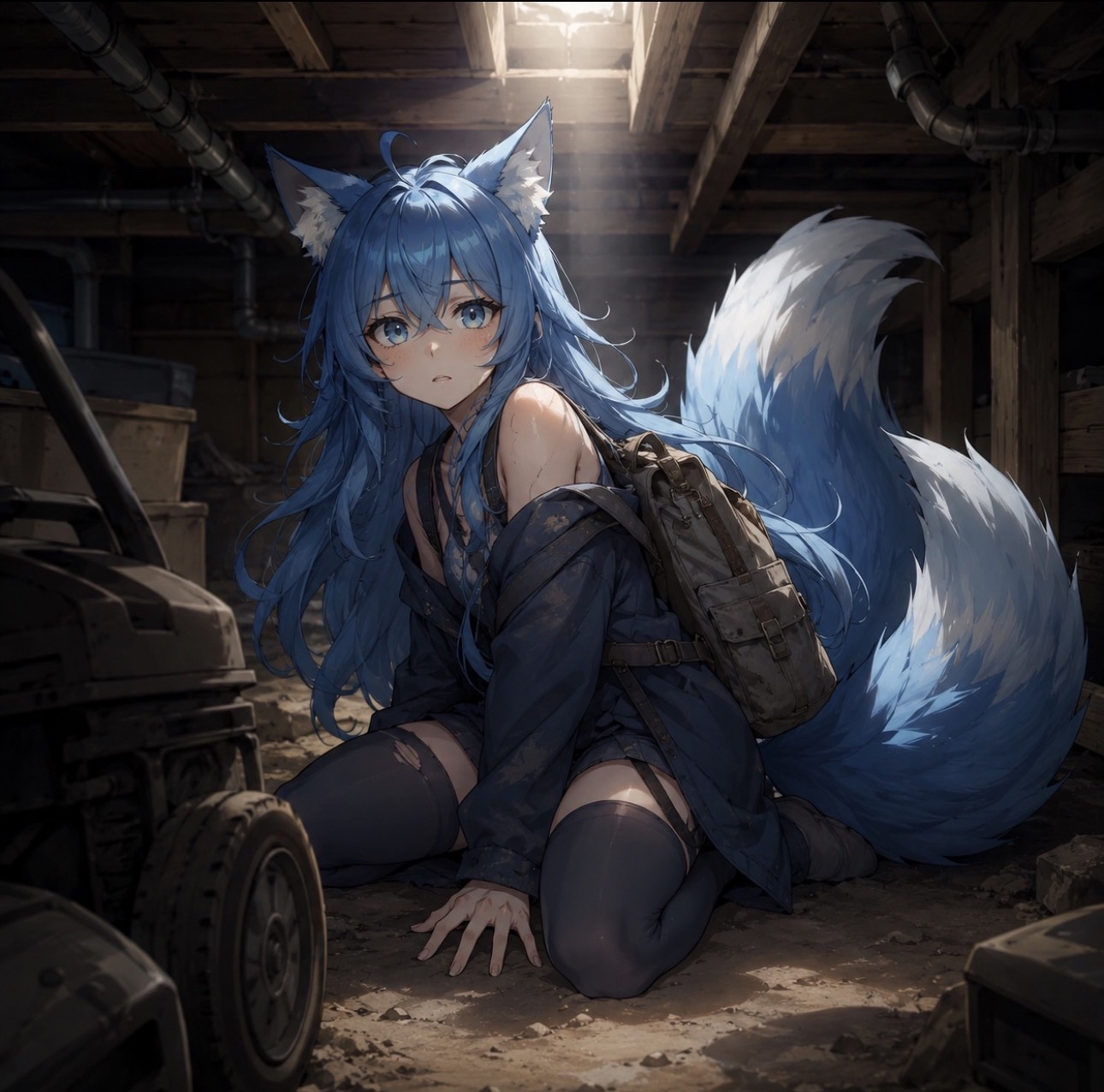 Cover art for Broken Dreams and Dark Spaces 🦊💔, a kitsune scenario on AI Dungeon