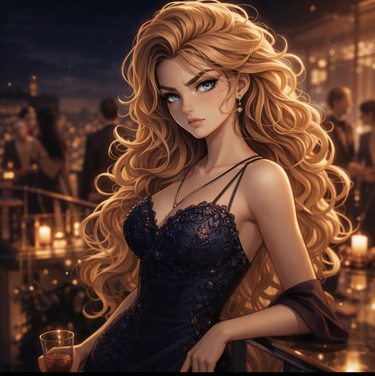Cover art for A Toast to Lies - Dark Psychological Drama 🥂💔, a psychological drama scenario on AI Dungeon