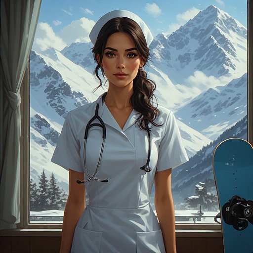Cover art for Winter Sports Hospital Recovery (+IS), a nurse scenario on AI Dungeon
