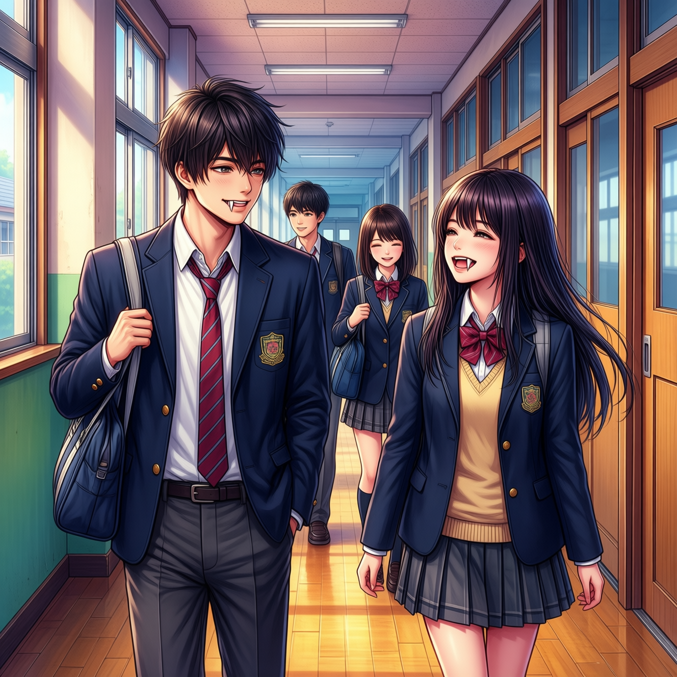 Cover art for Oops, Wrong School!, a vampire scenario on AI Dungeon
