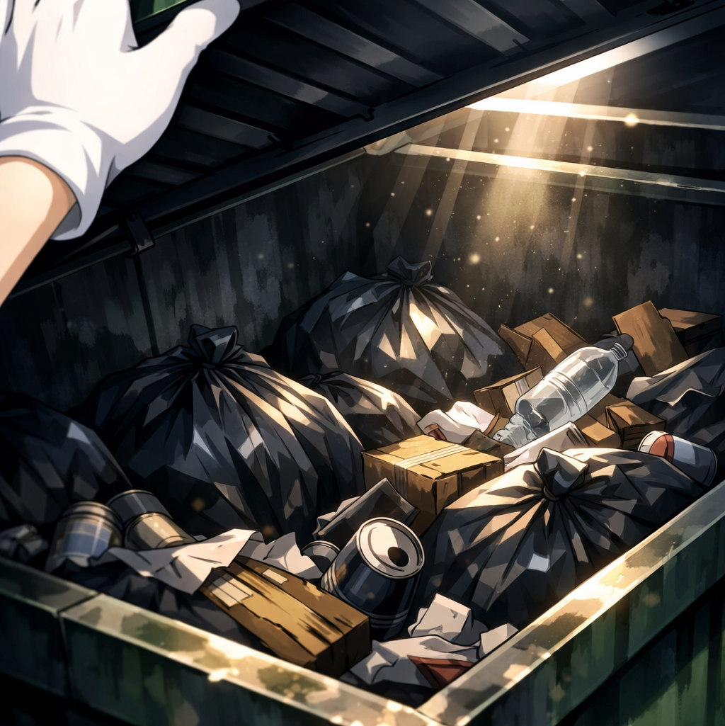 Cover art for WHAT is in the trash?!, a trash scenario on AI Dungeon