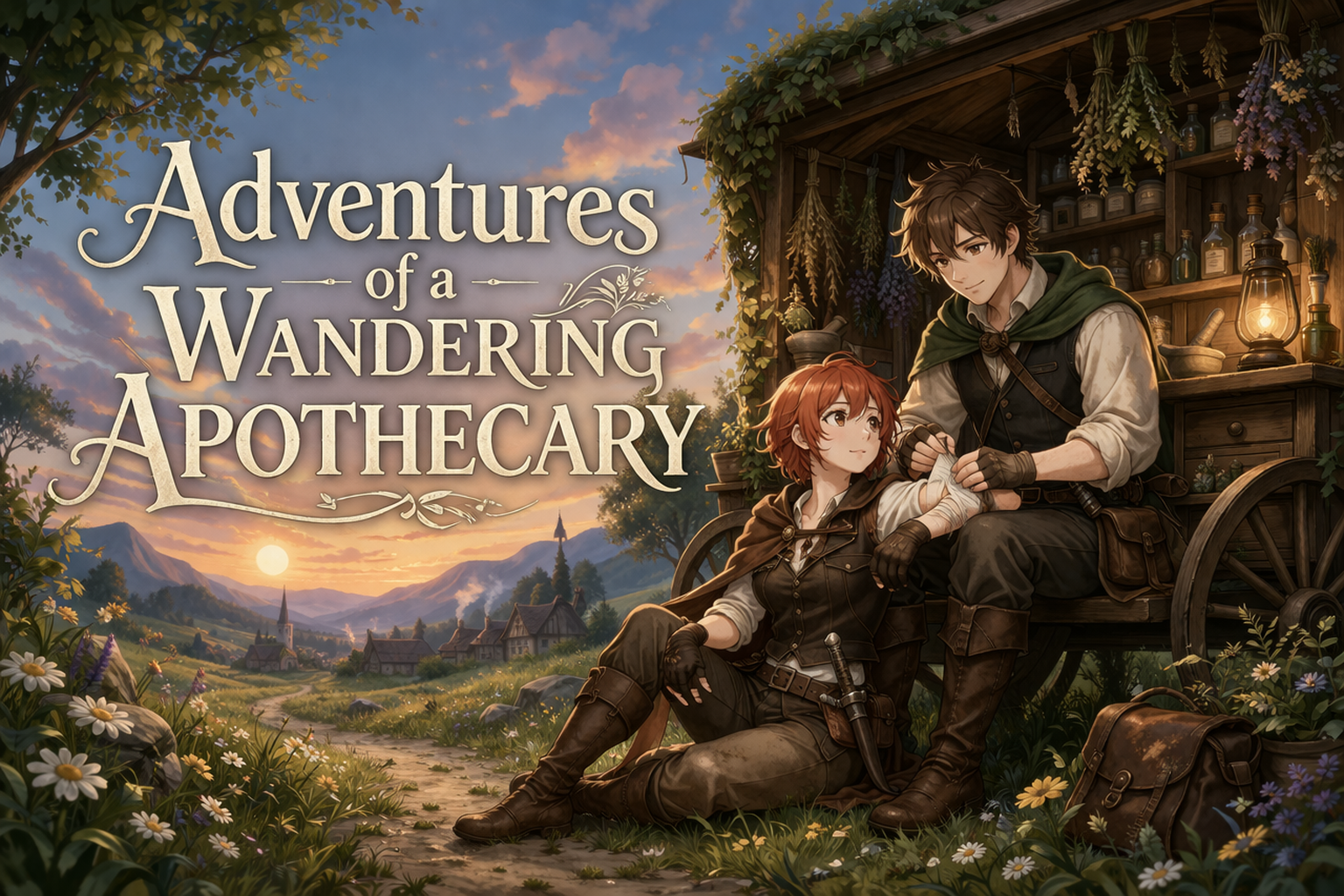 Cover art for Adventures of a Wandering Apothecary, a romance scenario on AI Dungeon