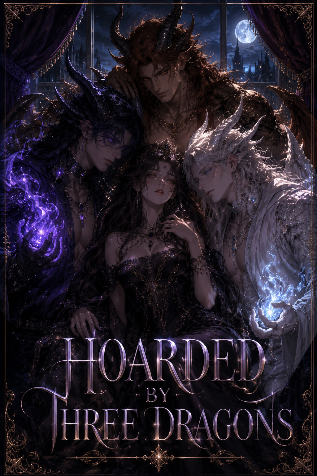 Cover art for 🐉Hoarded by Three Dragons🐉, a possessive scenario on AI Dungeon