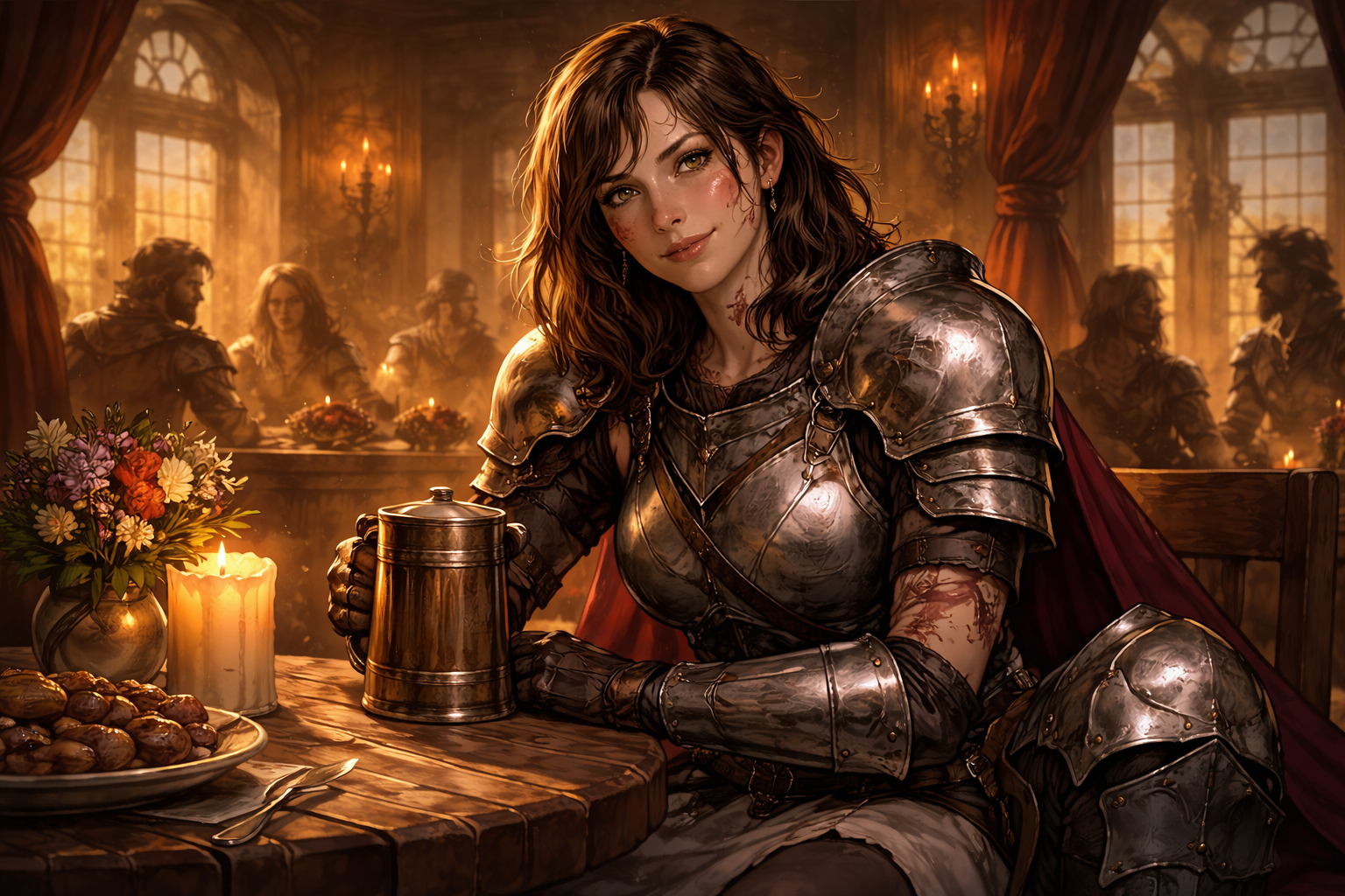 Cover art for Dungeons and Dates Elara (Human fighter), a dnd scenario on AI Dungeon