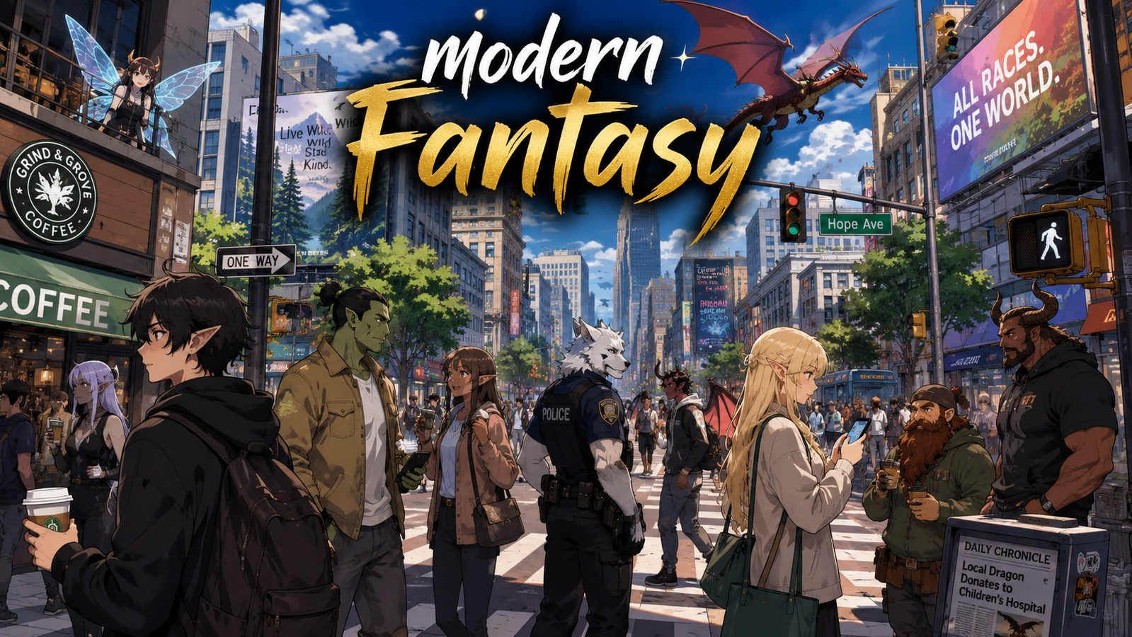 Cover art for Modern Fantasy , a modern scenario on AI Dungeon