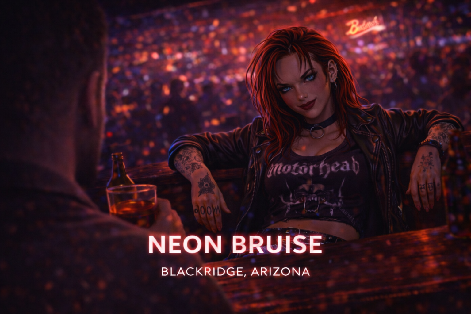 Cover art for Vampire: Neon Bruise, a vampire scenario on AI Dungeon