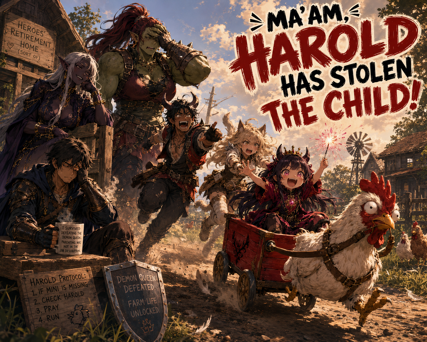Cover art for Ma'am, Harold has stolen the child!, a betrayalfree scenario on AI Dungeon