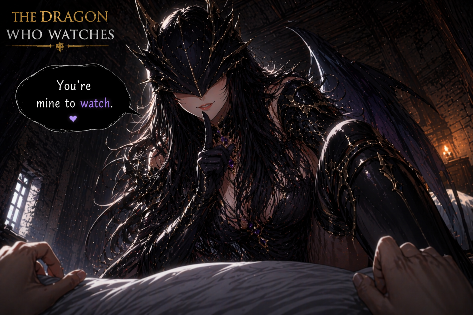 Cover art for The Dragon who Watches, a dragon scenario on AI Dungeon