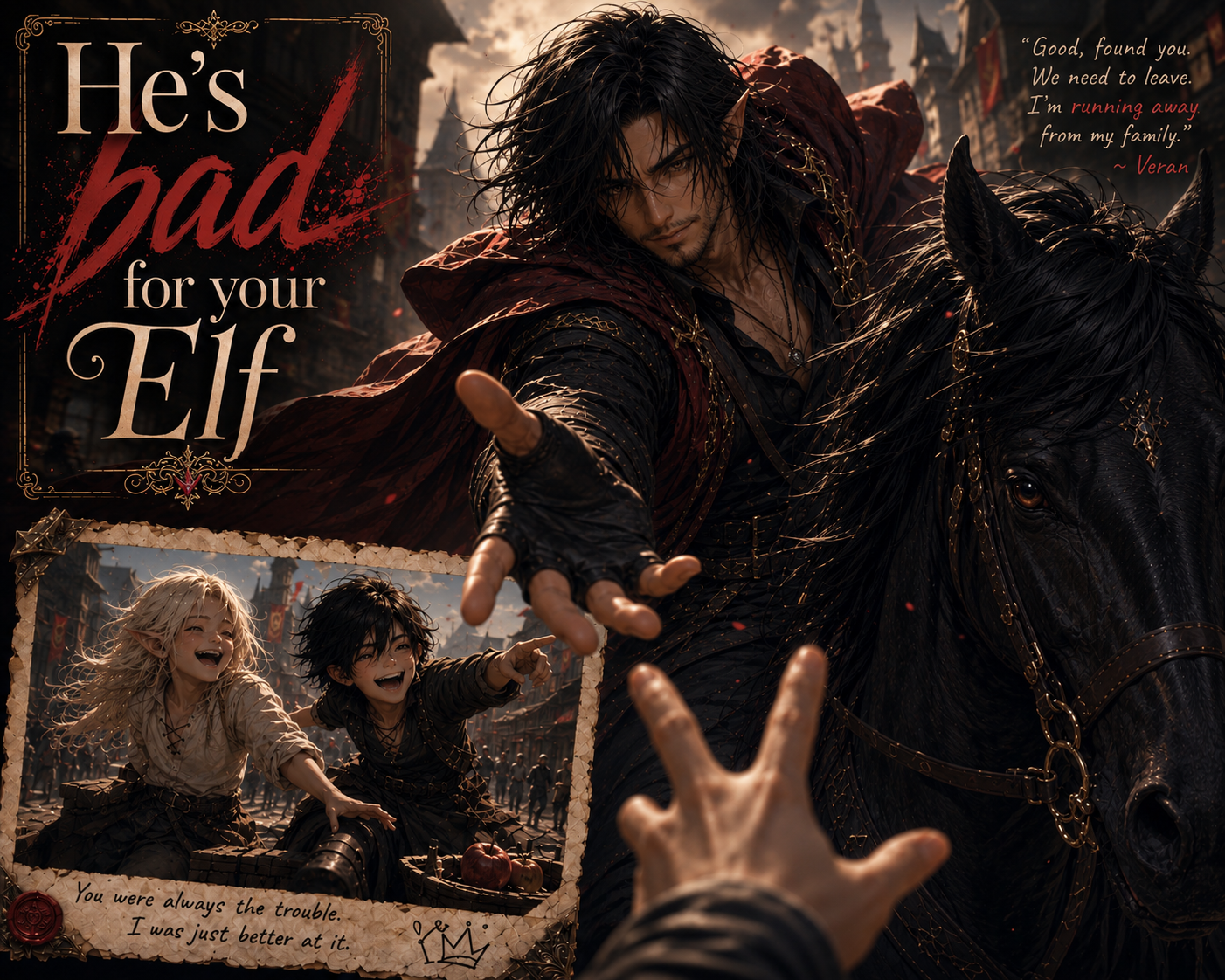 Cover art for He's bad for your Elf, a romance scenario on AI Dungeon