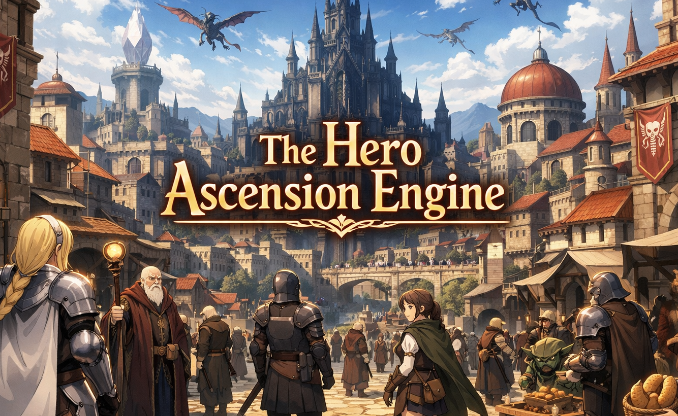 Cover art for The Hero Ascension Engine, a hero scenario on AI Dungeon