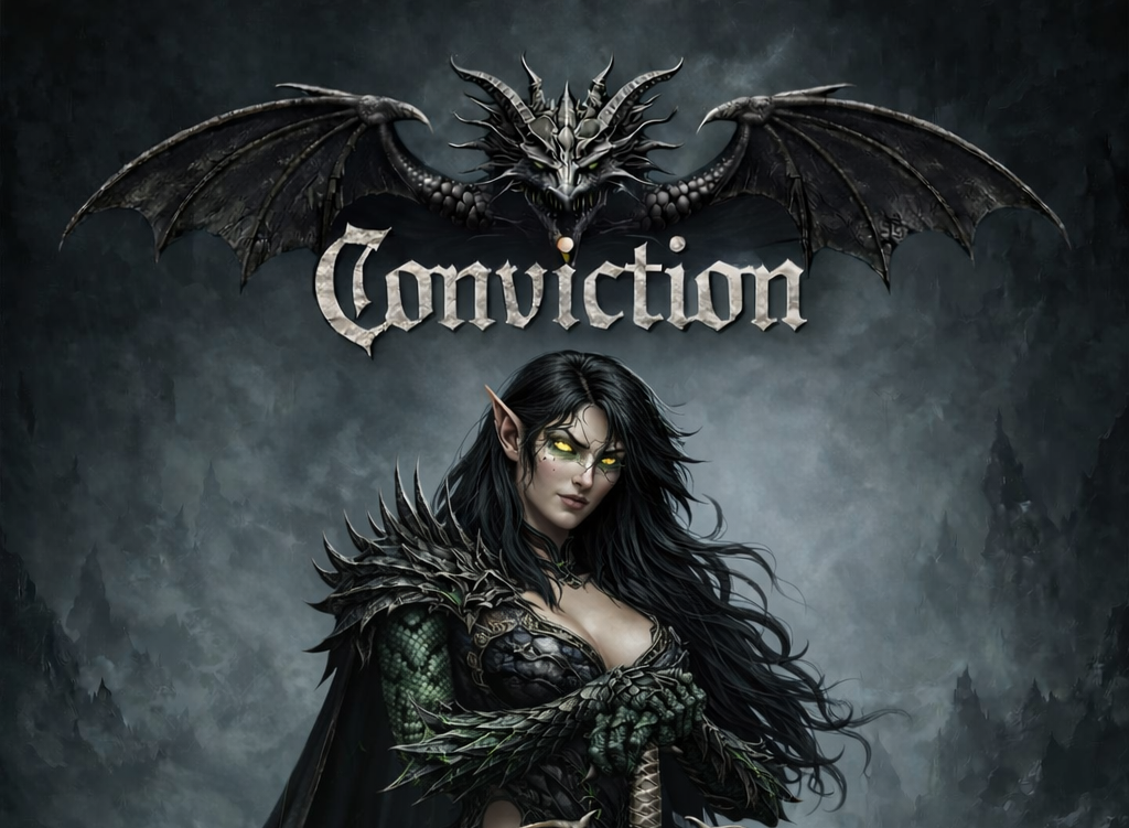 Cover art for Dragon: Conviction, a dragon scenario on AI Dungeon