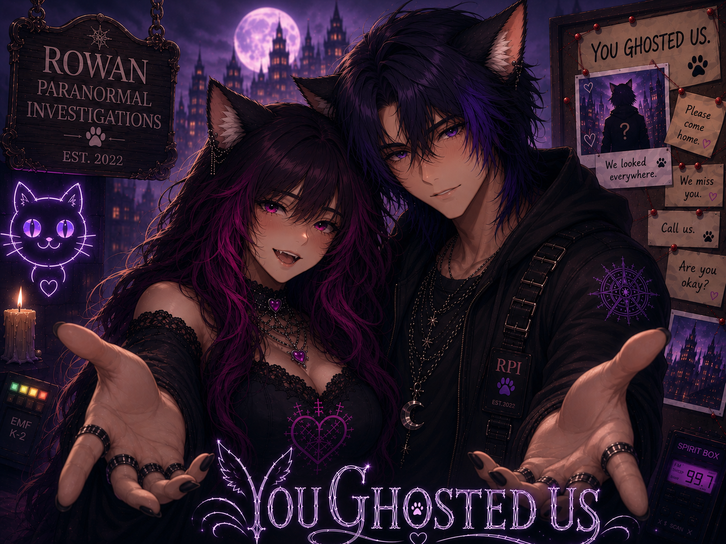 Cover art for You Ghosted Us, a hot goth summer scenario on AI Dungeon