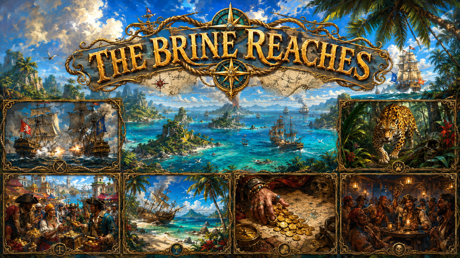 Cover art for The Brine Reaches OG, a fantasy world on Voyage
