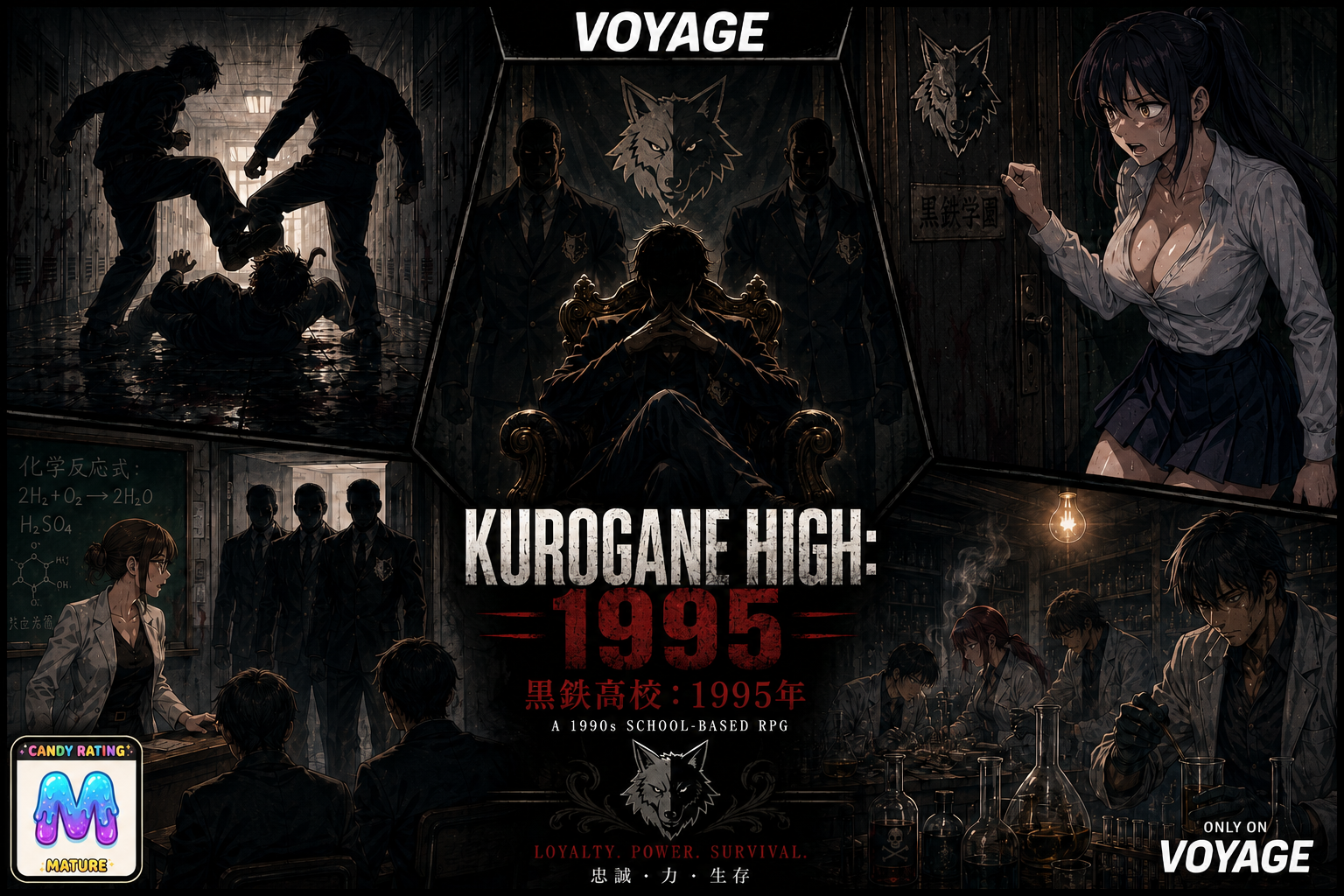 Cover art for Kurogan High: 1995, a psychological scenario on AI Dungeon