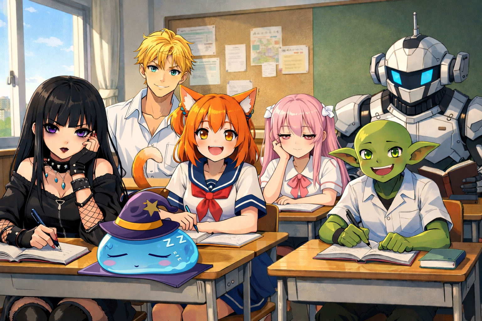 Cover art for “Cousins” Class, a transformation scenario on AI Dungeon