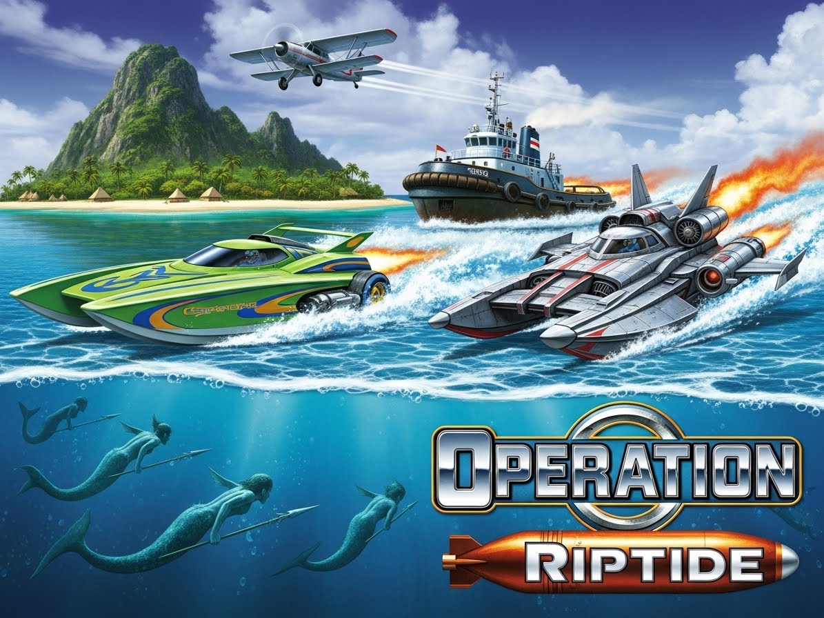 Cover art for OPERATION /// RIPTIDE, a nautical scenario on AI Dungeon