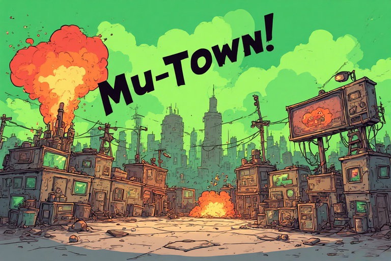 Cover art for Mu-Town! , a comedy scenario on AI Dungeon
