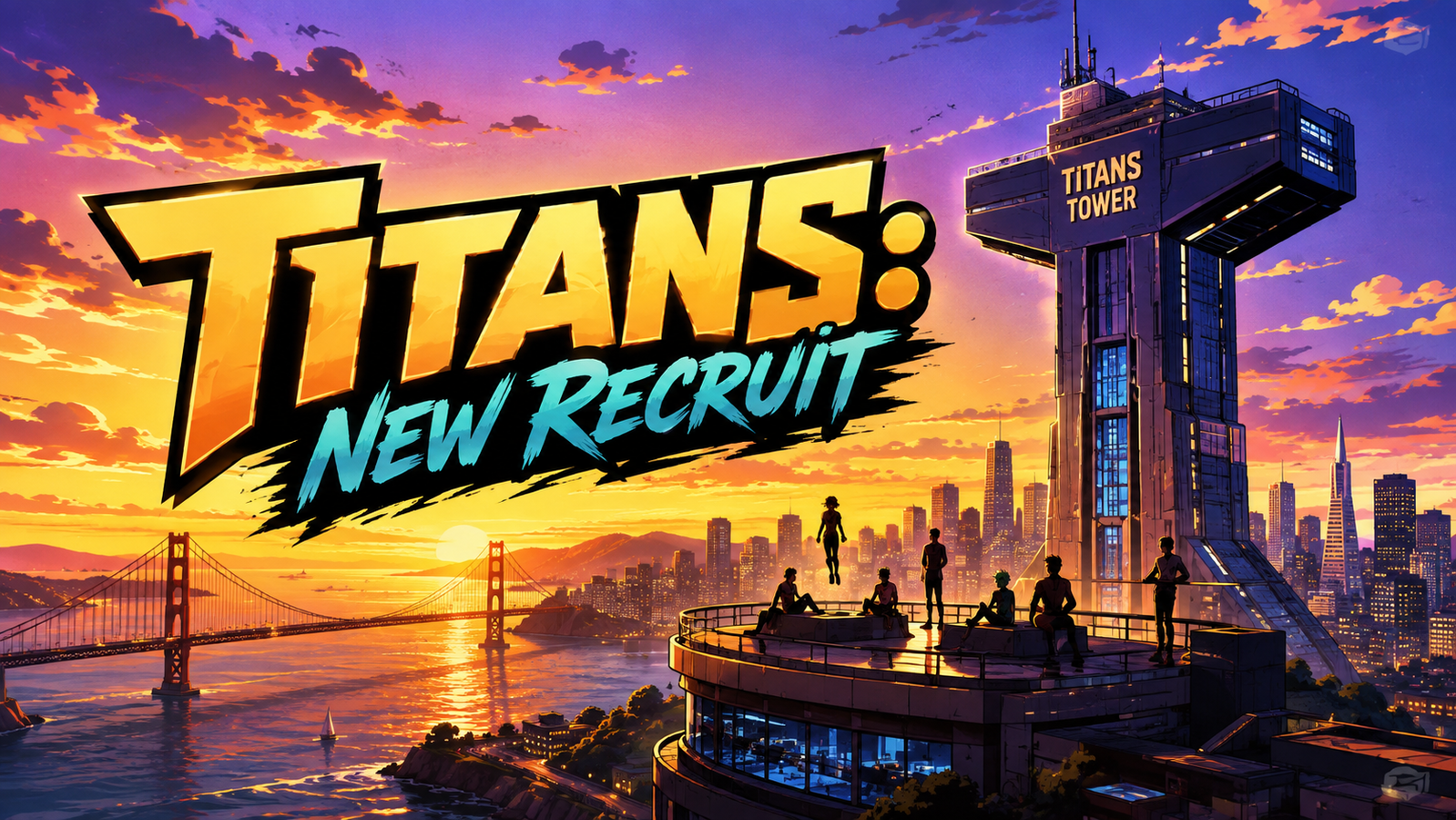 Cover art for Titans: New Recruit, a superhero scenario on AI Dungeon