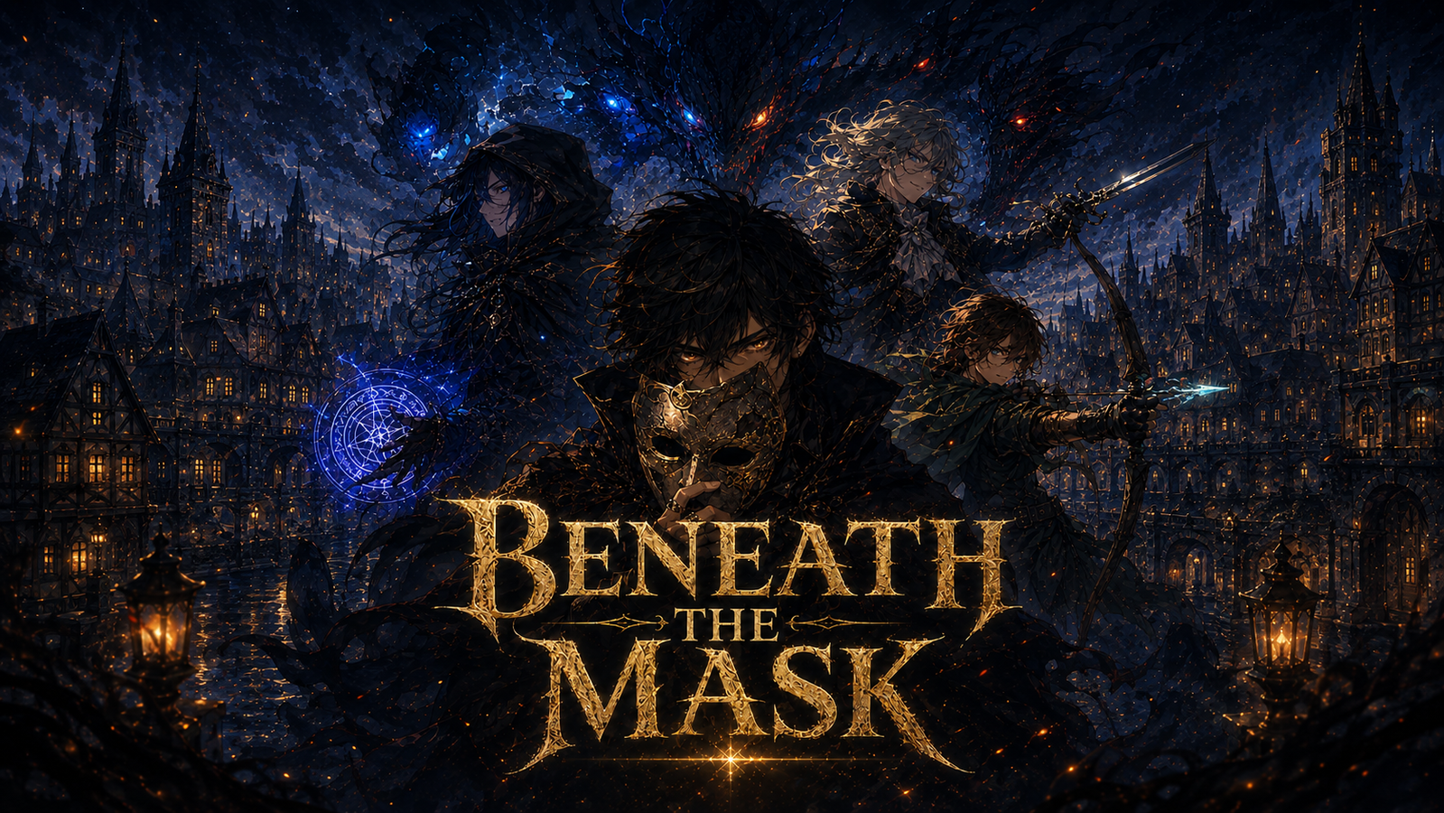 Cover art for Beneath the Mask, a fantasy scenario on AI Dungeon