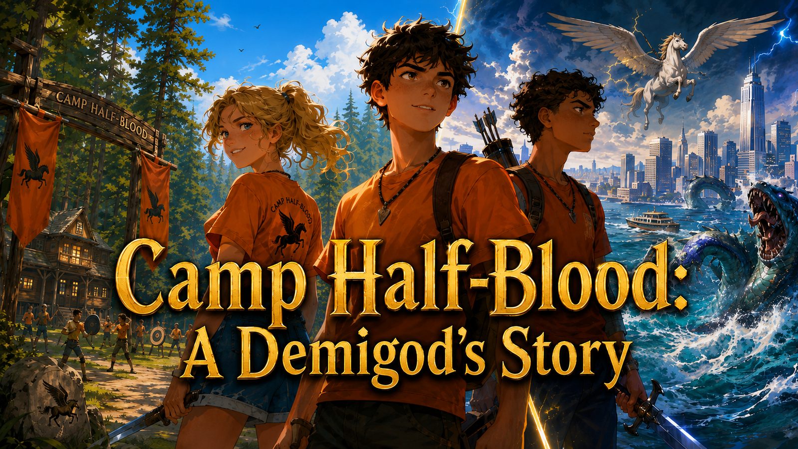 Cover art for Camp Half-Blood: A Demigod’s Story V3.0, a modern scenario on AI Dungeon