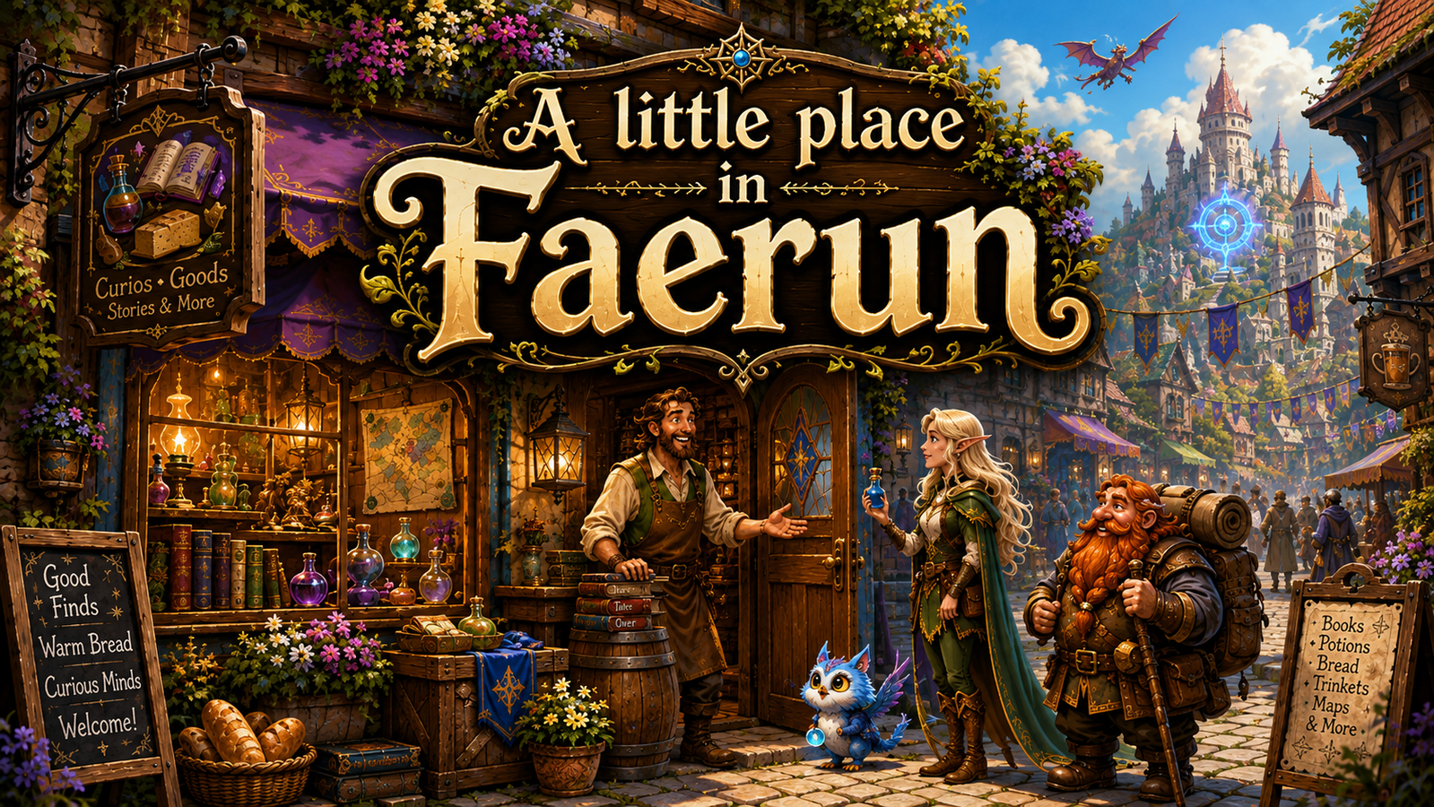 Cover art for A little place in Faerun, a fantasy scenario on AI Dungeon