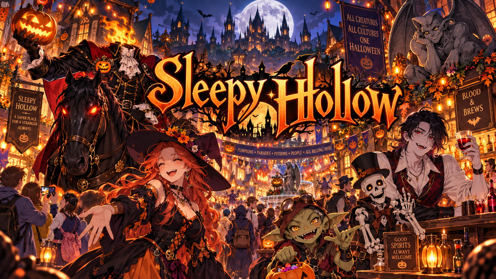 Cover art for Sleepy Hollow, a halloween scenario on AI Dungeon