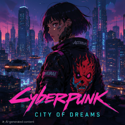 Cover art for Cyberpunk: City of Dreams, a slice of life scenario on AI Dungeon