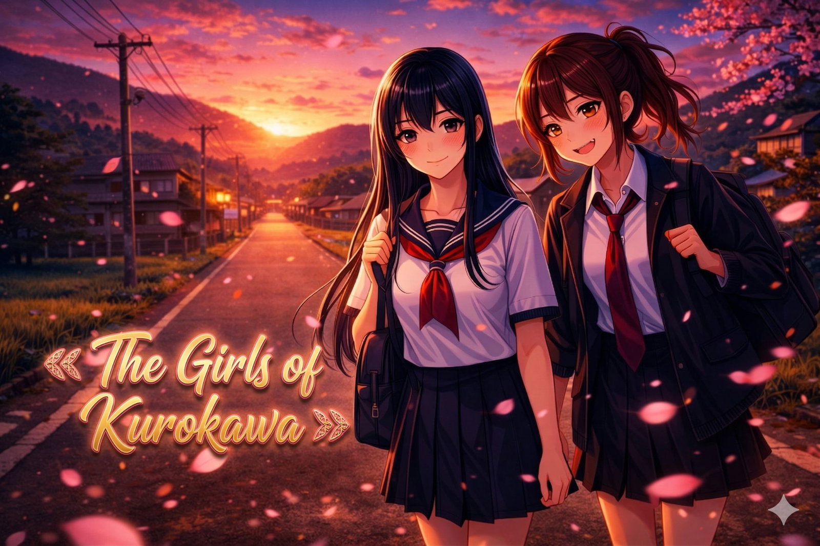 Cover art for The Girls of Kurokawa, an anime scenario on AI Dungeon
