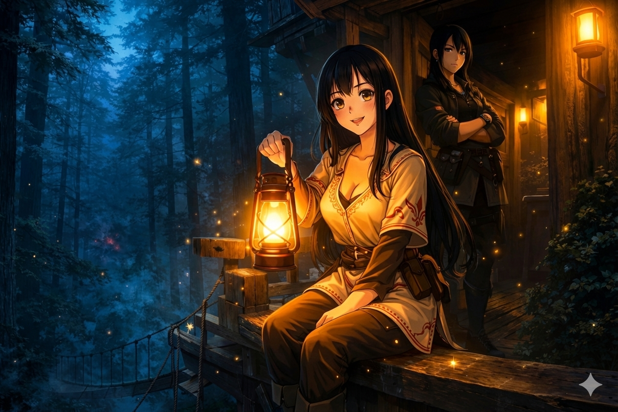 Cover art for The Treehouse Beneath Mt. Fuji, a mystery scenario on AI Dungeon