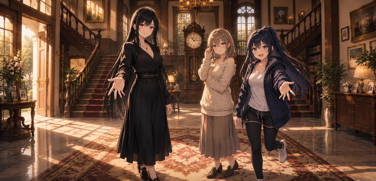 Cover art for I Lost Everything... Then Three Sisters Took Me In, a manga style scenario on AI Dungeon
