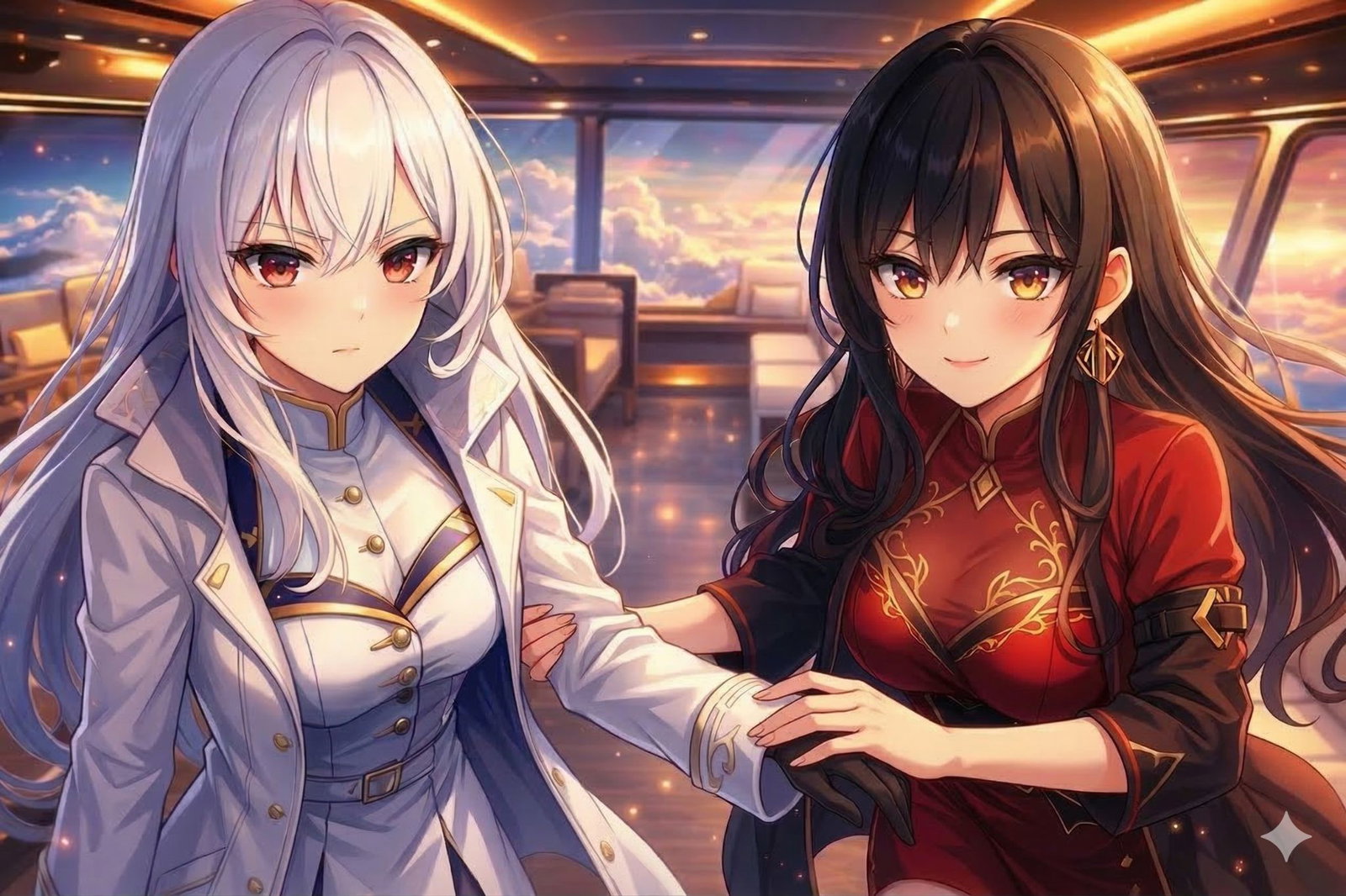 Cover art for Rival Princesses in the Sky?!, a romance scenario on AI Dungeon