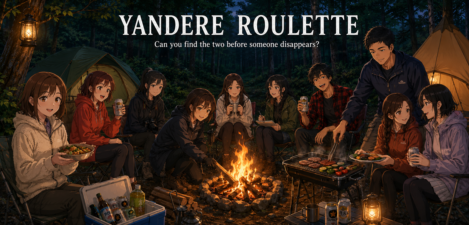Cover art for YANDERE ROULETTE 🎲, a manga style scenario on AI Dungeon