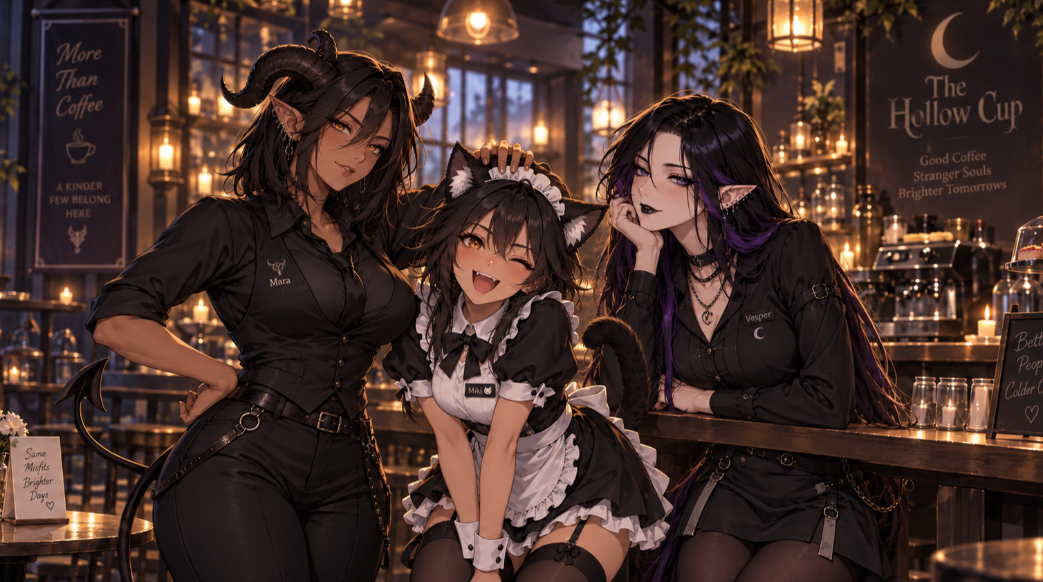 Cover art for Your Fantasy Café, an azrael scenario on AI Dungeon