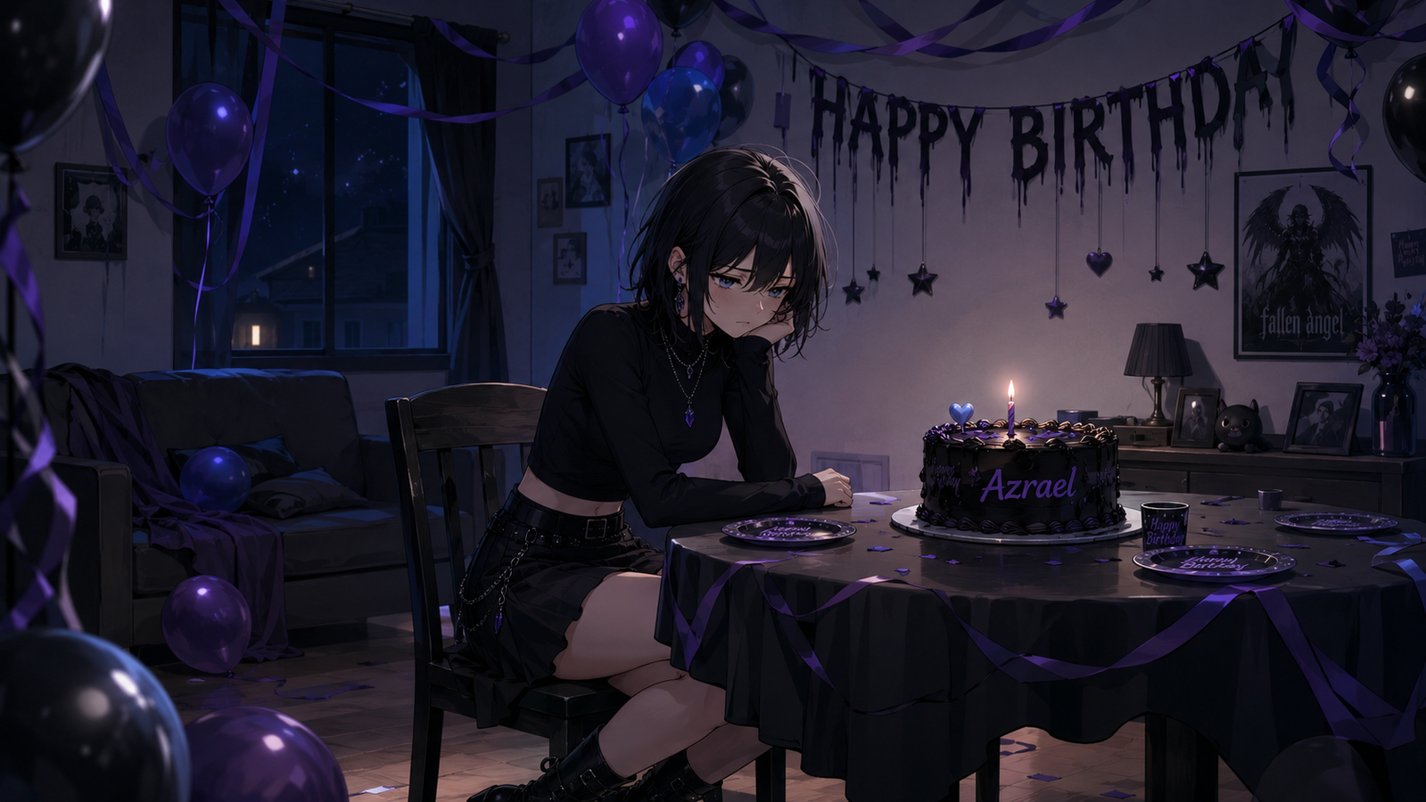 Cover art for Her Lonely Birthday, an azrael scenario on AI Dungeon