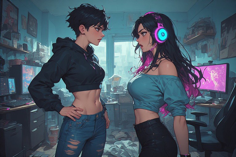 Cover art for Tomboy Vs Streamer, an inner self scenario on AI Dungeon