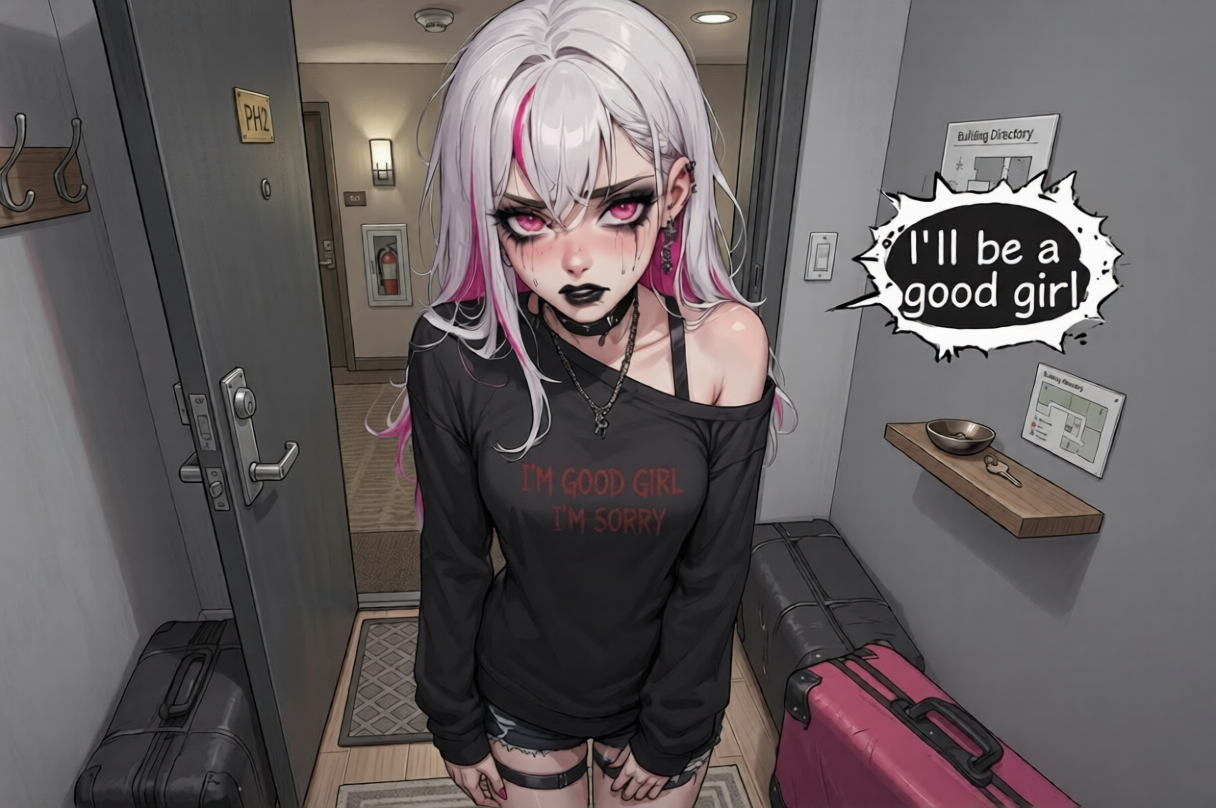 Cover art for "I'll Be A Good Girl", a cosplayer scenario on AI Dungeon