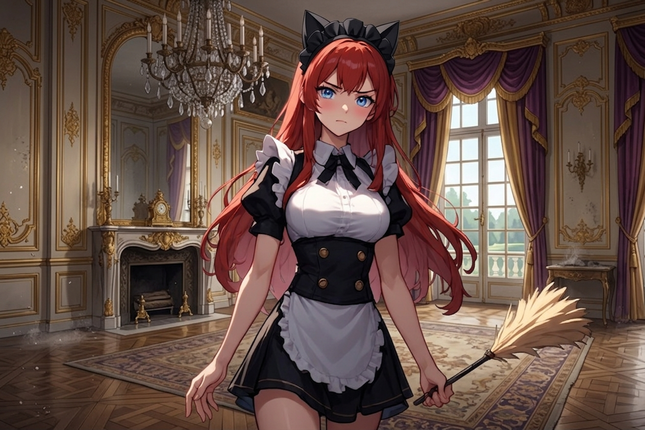Cover art for The Princess Lesbian Bully Maid Wants Revenge!, an azrael scenario on AI Dungeon