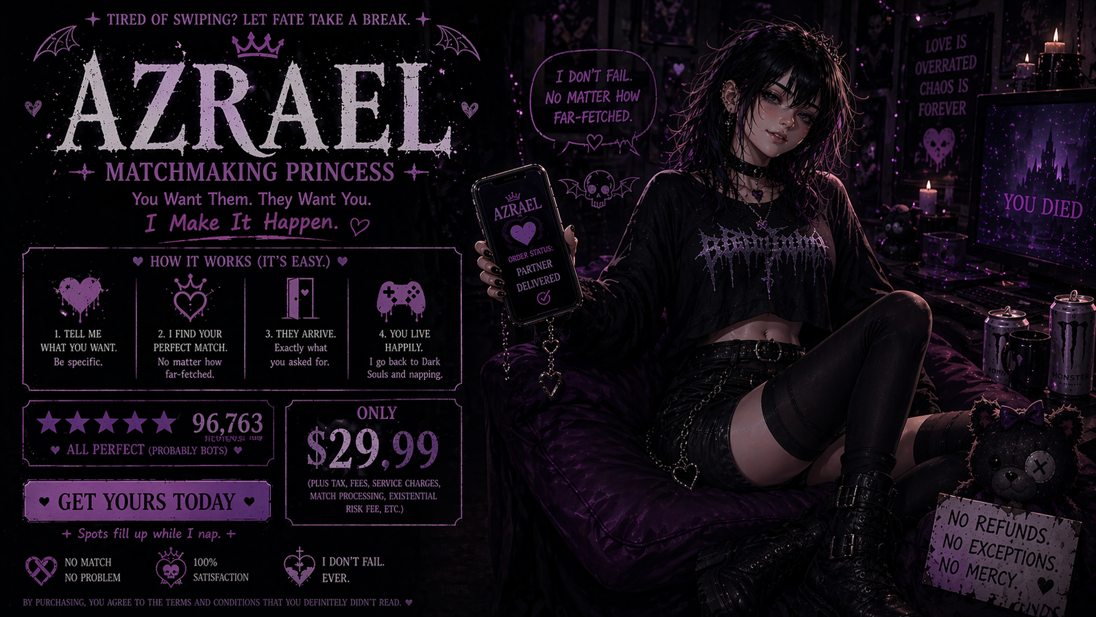 Cover art for Azrael's Matchmaking, an innerself scenario on AI Dungeon
